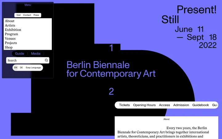 12th Berlin Biennale for Contemporary Art 首屏截图