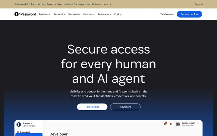 1Password 首屏截图