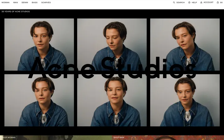 Acne Studios 首屏截图