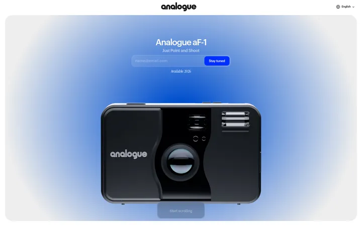 Analogue aF-1 — Product Launch 首屏截图