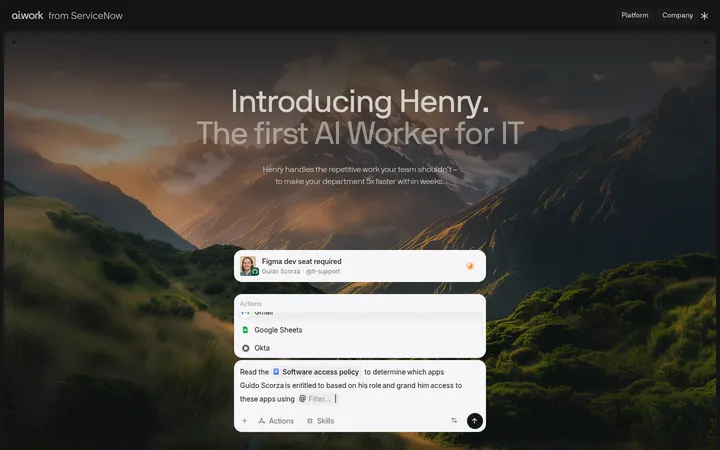 ai.work 首屏截图