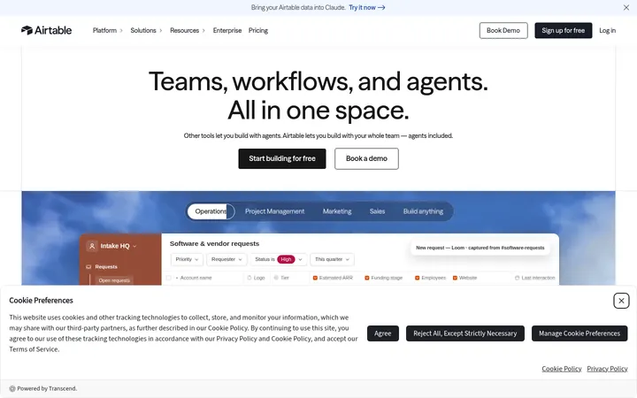 Airtable 首屏截图