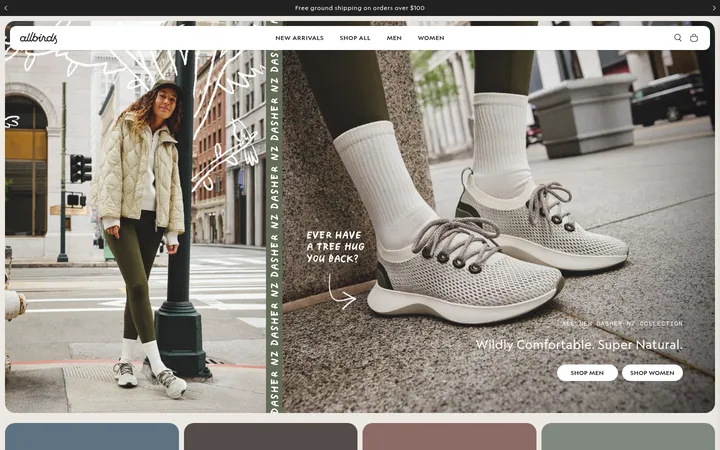 Allbirds 首屏截图