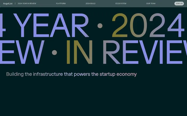 AngelList — 2024 Year in Review 首屏截图