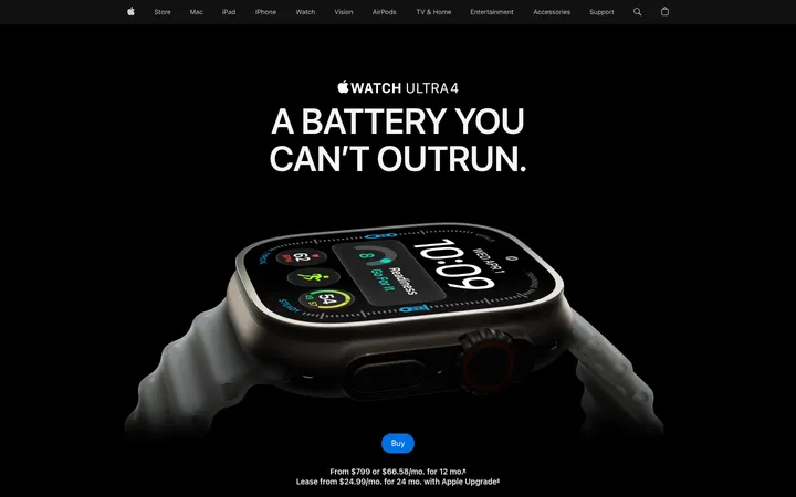 Apple — Apple Watch Ultra 4 首屏截图