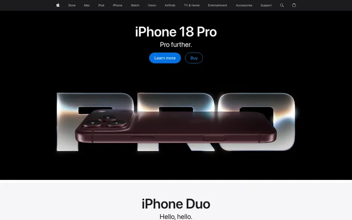Apple 首屏截图