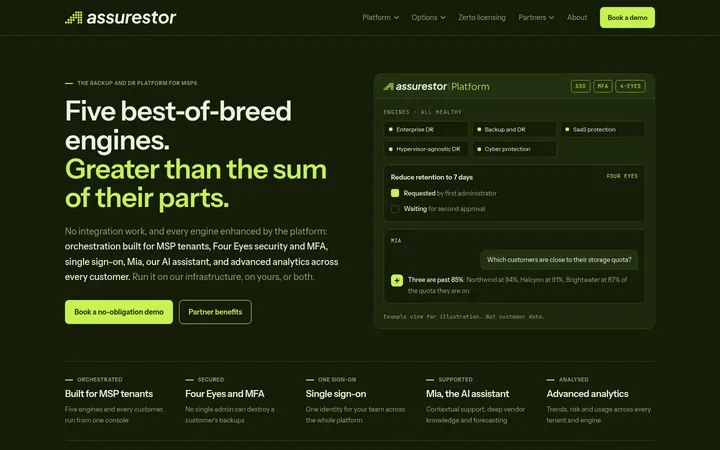 Assurestor 首屏截图