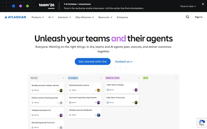 Atlassian 首屏截图