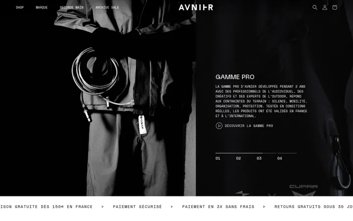 AVNIER 首屏截图