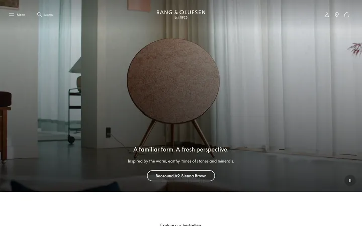 Bang & Olufsen 首屏截图