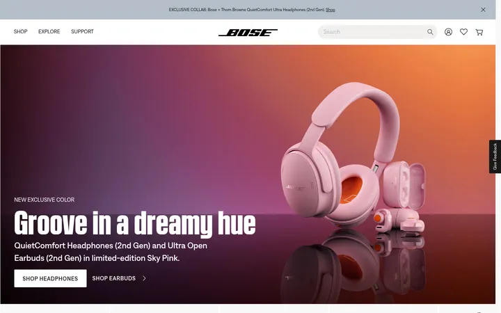 Bose 首屏截图