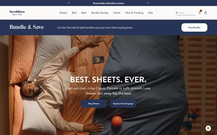 Brooklinen 首屏截图