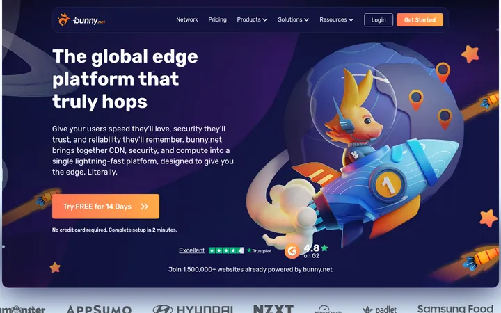 bunny.net 首屏截图