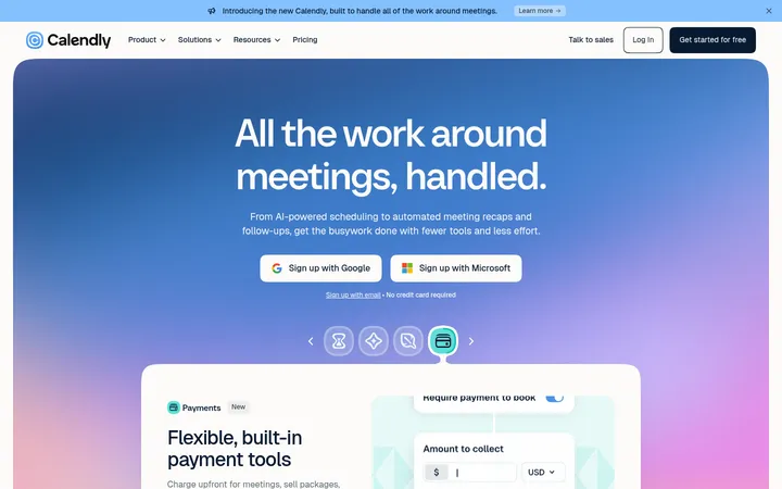 Calendly 首屏截图