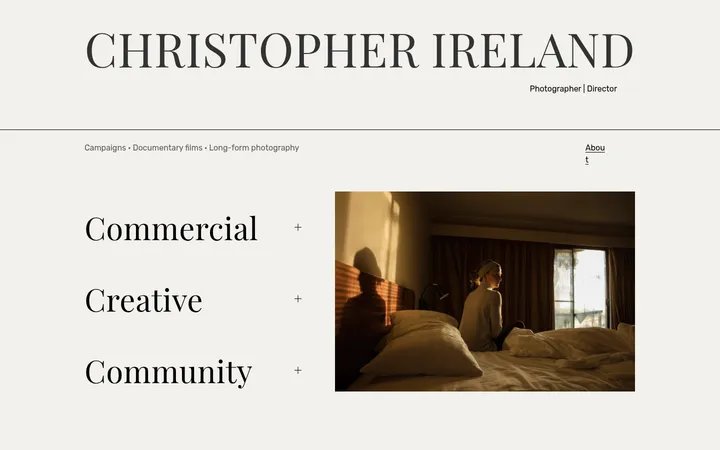 CHRISTOPHER IRELAND CREATIVE 首屏截图