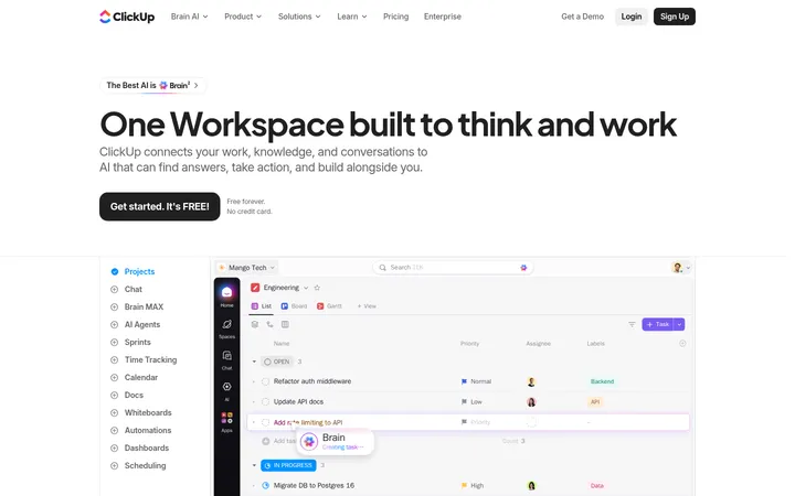ClickUp 首屏截图