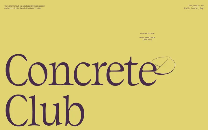 Concrete Club Studio 首屏截图