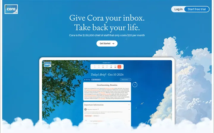Cora 首屏截图