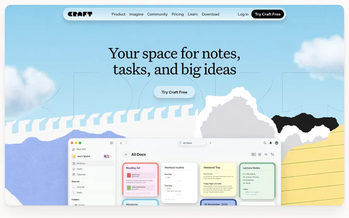 Craft 首屏截图