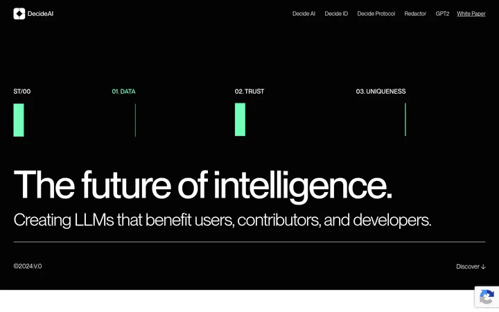 Decide AI 首屏截图