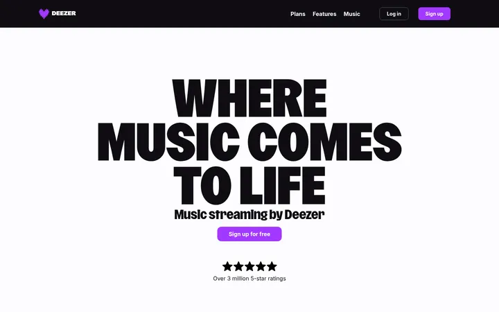 Deezer 首屏截图