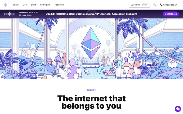 ethereum.org 首屏截图