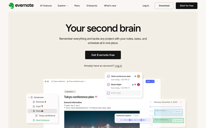 Evernote 首屏截图