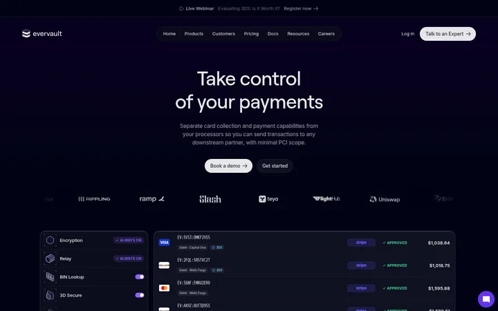 Evervault 首屏截图