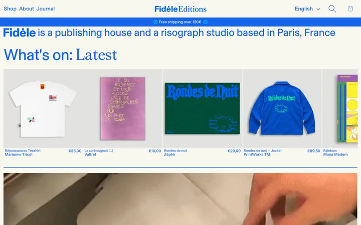 Fidèle Editions 首屏截图
