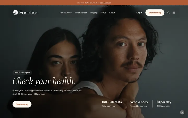Function Health 首屏截图