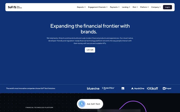 SoFi Tech Solutions 首屏截图