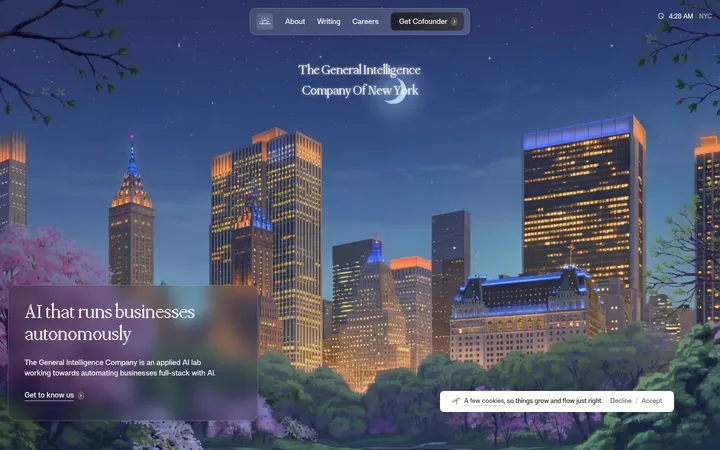 General Intelligence Company 首屏截图
