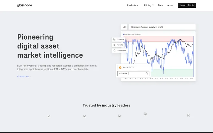 Glassnode 首屏截图