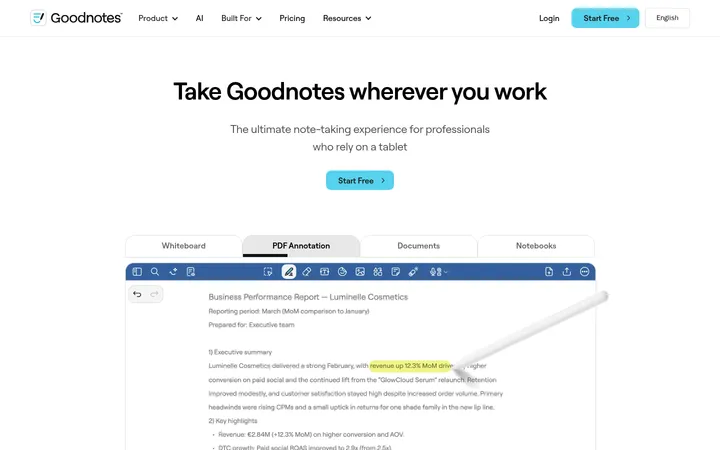 Goodnotes 首屏截图