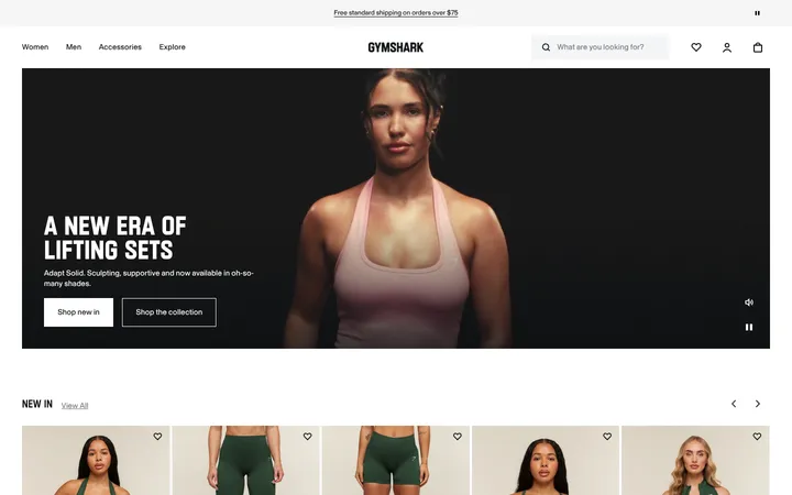 Gymshark 首屏截图