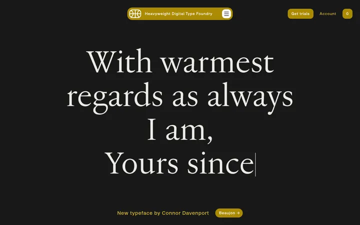Heavyweight Digital Type Foundry 首屏截图