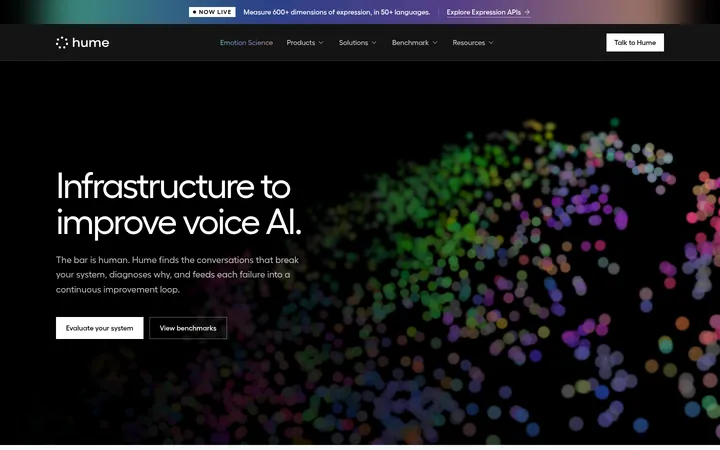 Hume AI 首屏截图