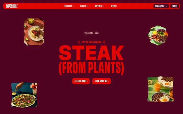 Impossible Foods 首屏截图