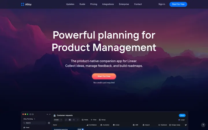 Alloy — Planning 首屏截图