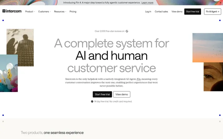 Intercom 首屏截图