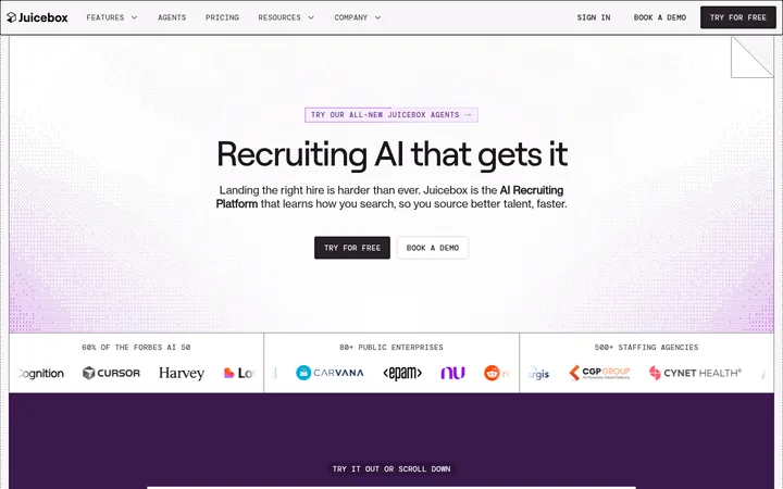 Juicebox.ai 首屏截图