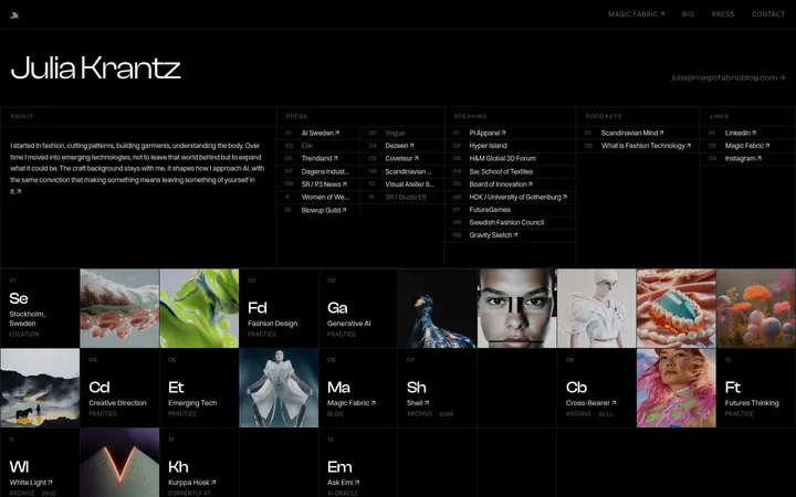 Julia Krantz 首屏截图