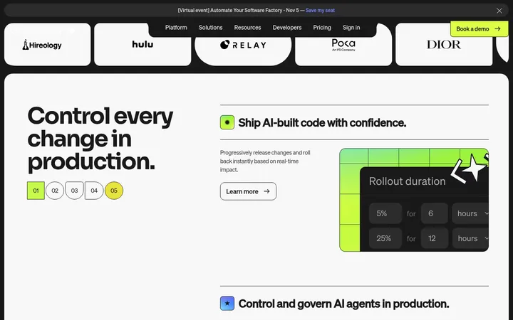 LaunchDarkly 首屏截图
