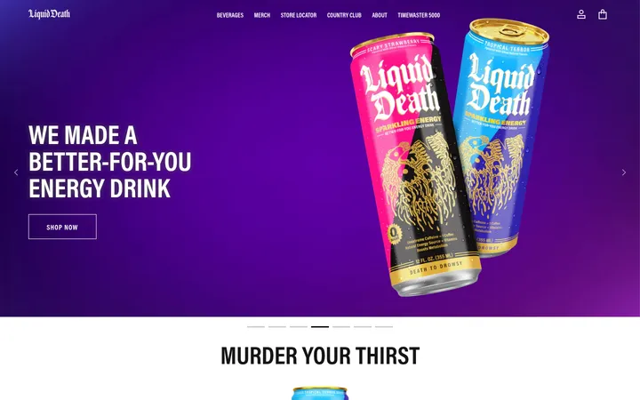 Liquid Death 首屏截图