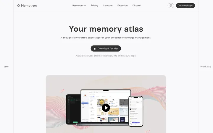 Memotron 首屏截图