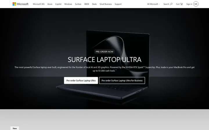 Microsoft 首屏截图
