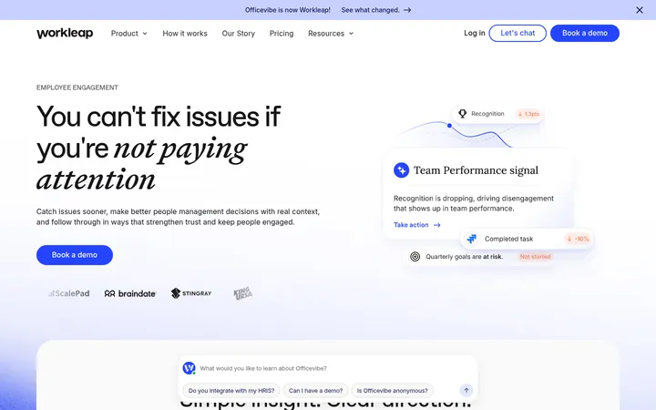 Workleap — Officevibe 首屏截图