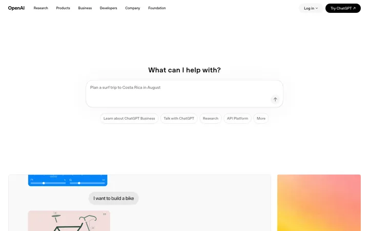OpenAI 首屏截图
