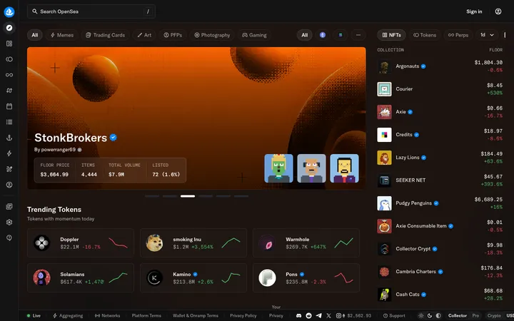 OpenSea 首屏截图