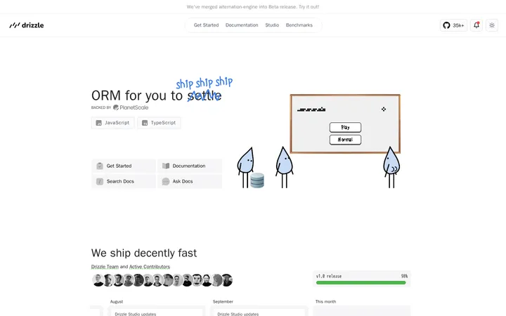 Drizzle ORM 首屏截图